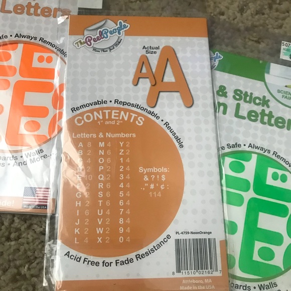 Other New 5 Packs Neon Peel Stick Letters Poshmark